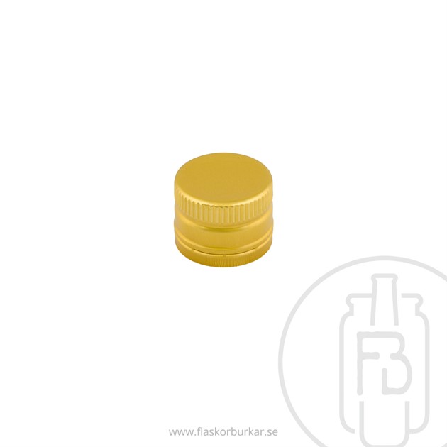 Kapsyl 31mm guld ogängad oljeinsats hål